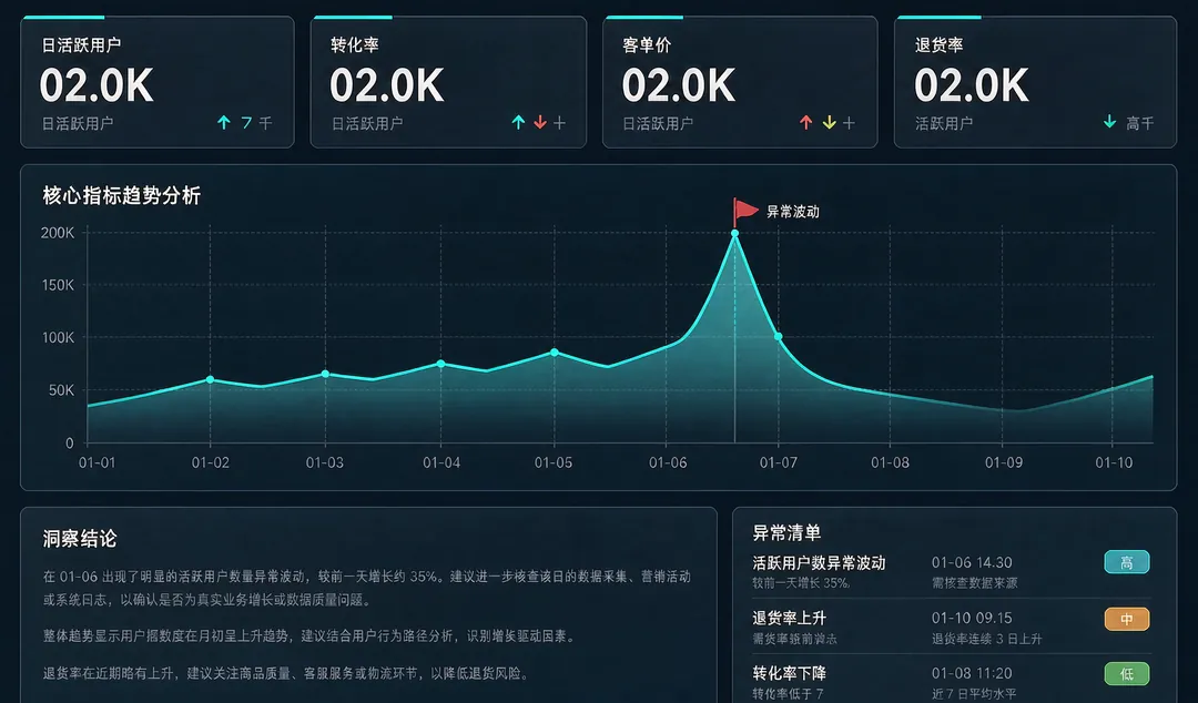 数据洞察 Agent 界面截图