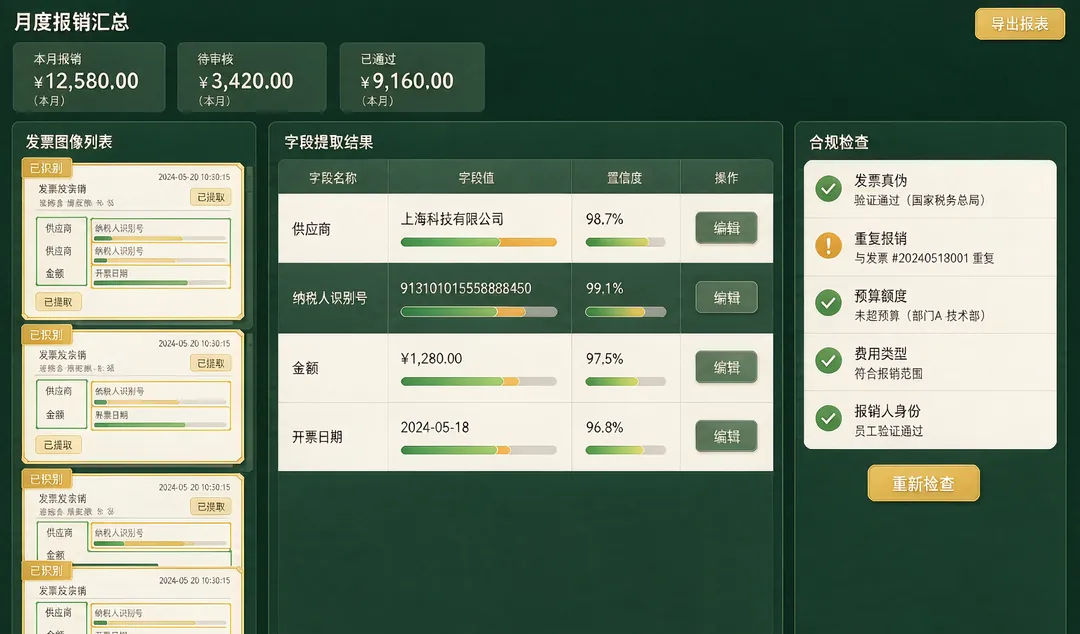 发票识别与报销审核 界面截图